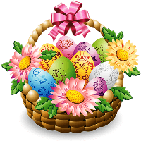 easter basket of eggs